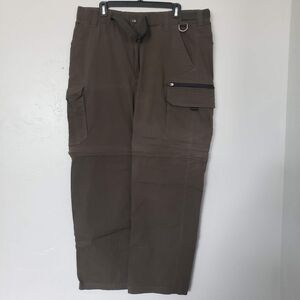 BC Clothing Men's XXL x32 Olive Green Convertible Pants Zip Off Shorts Outdoor